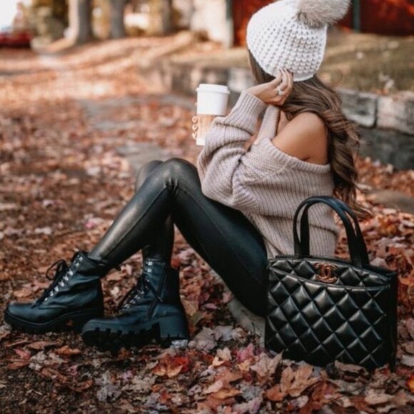 SPANX Black Faux Leather Leggings - Picture 1 of 9